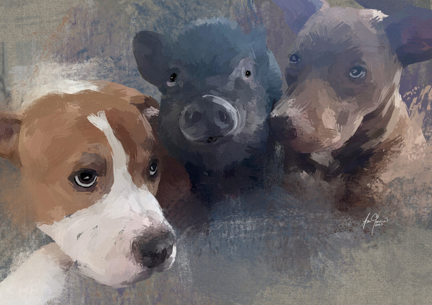 Framed print of Phil, Maddie and Lily