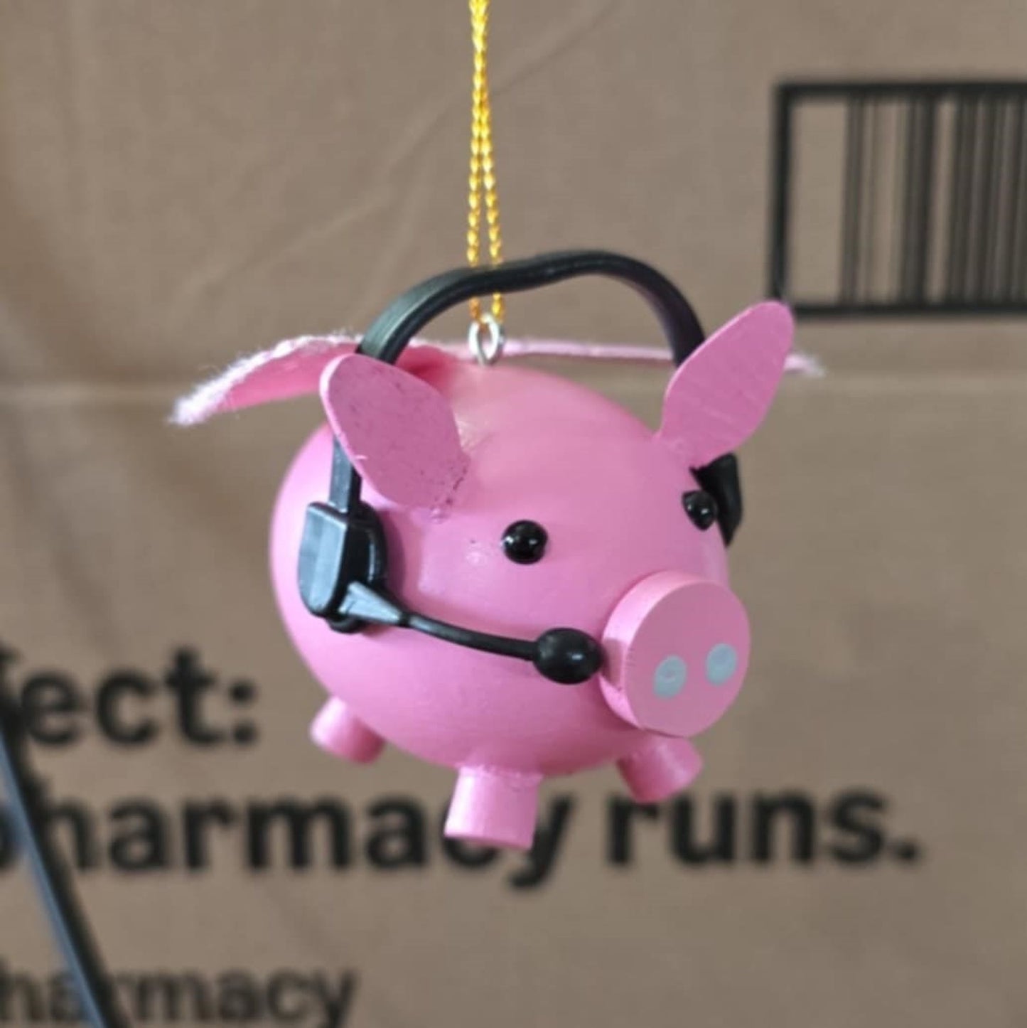 Esther broadcasting from Cloud 9 ornament