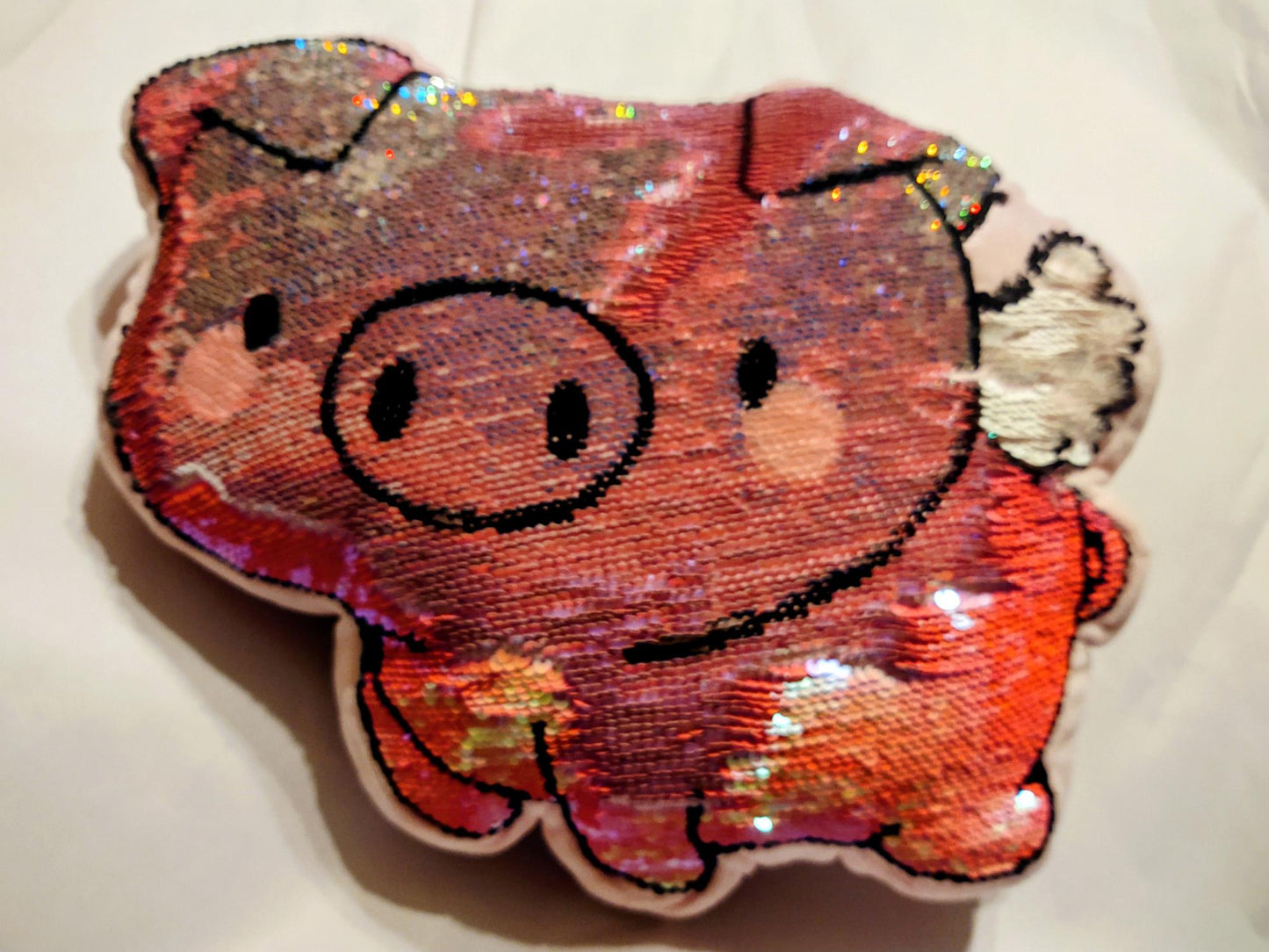 Sequined Angel Pig Pillow