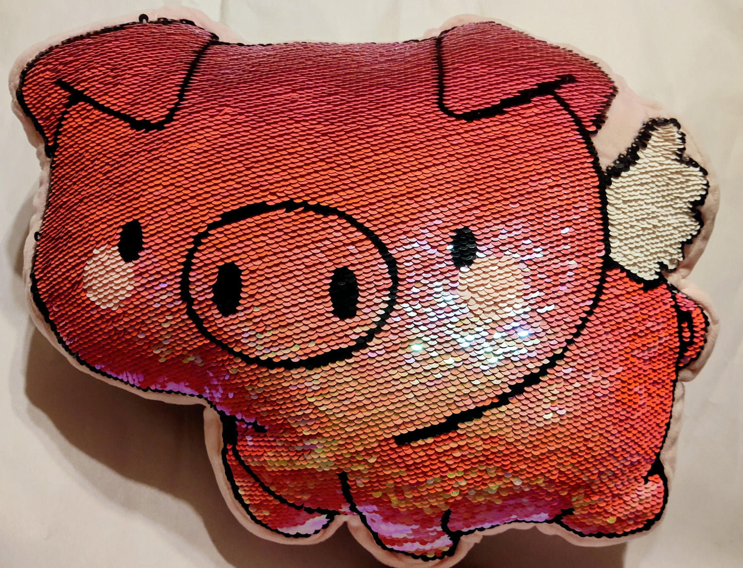 Sequined Angel Pig Pillow