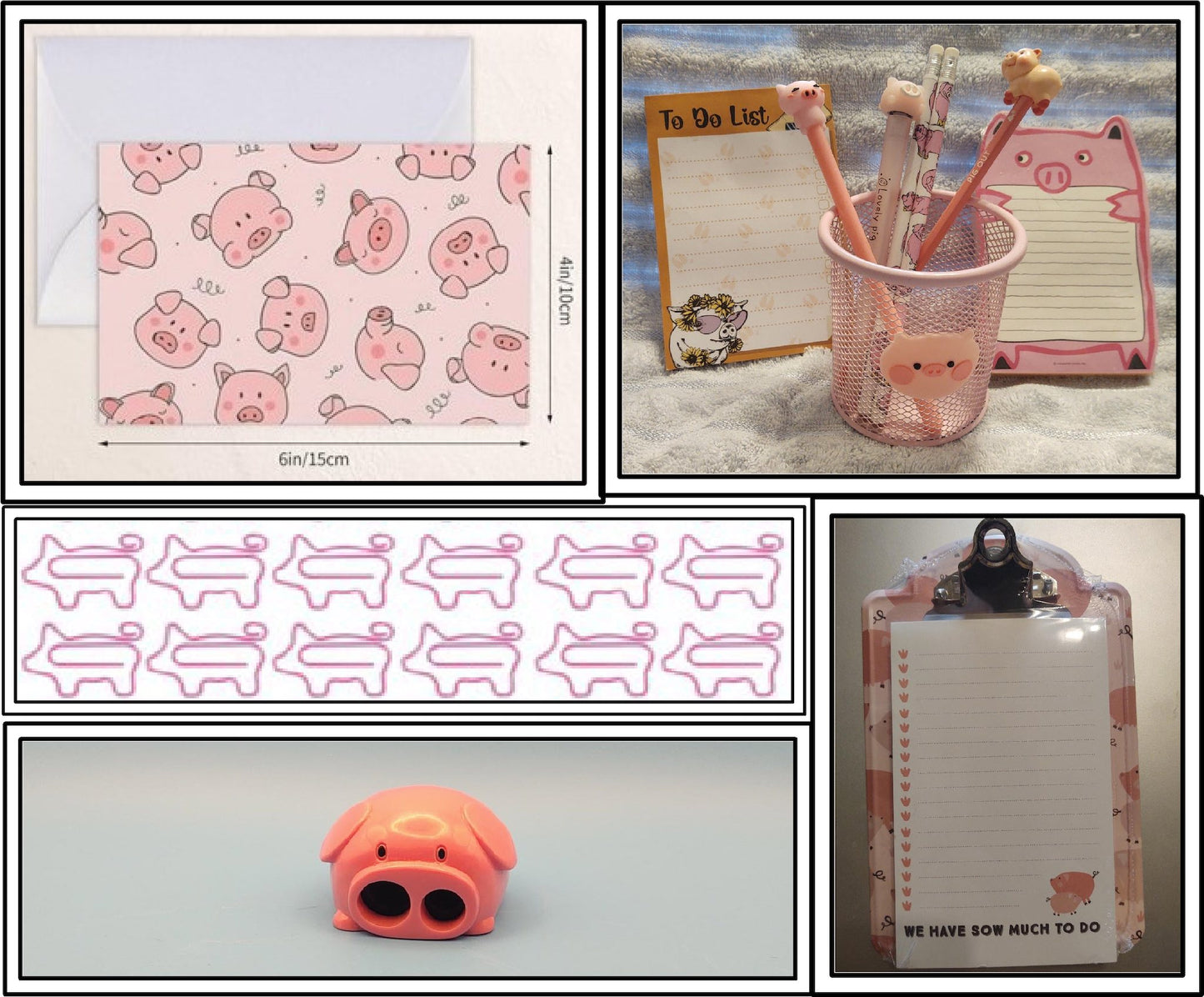 Pig stationery items