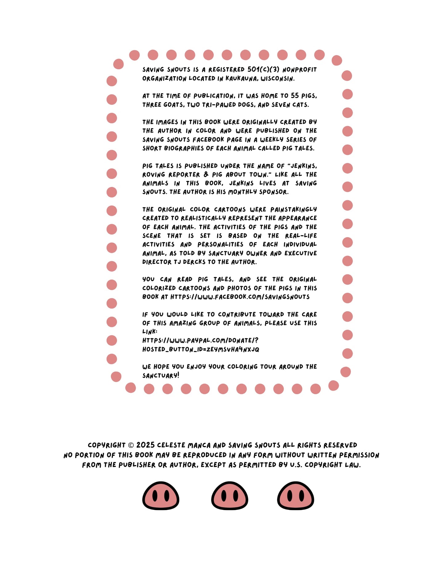 Saving Snouts coloring book