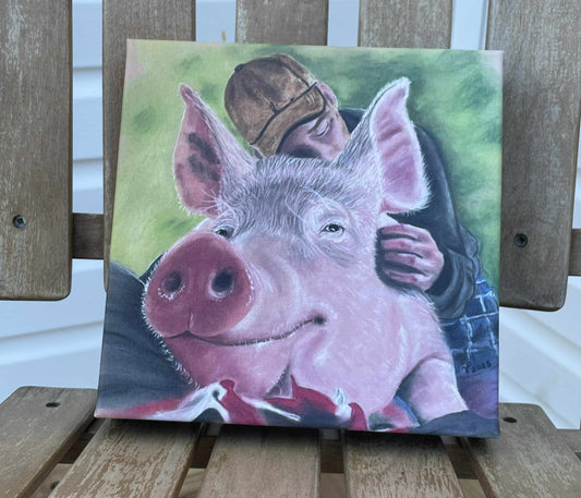 Canvas print on wood frame. Steve and Esther