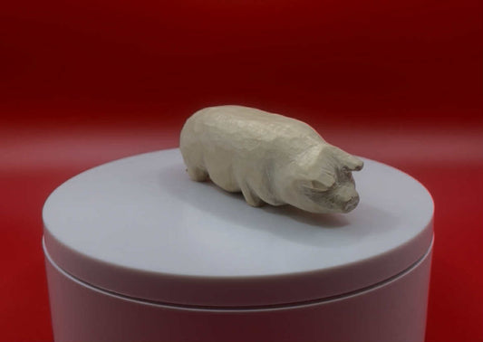 Potbelly pig wood carving