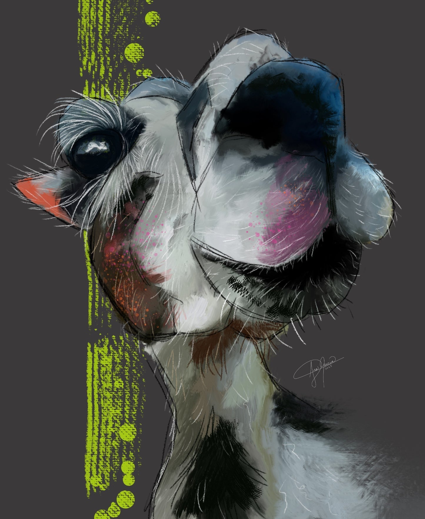 Framed print of digital cartoon painting by Ana Garcia